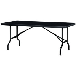table rectangulaire noire pliante