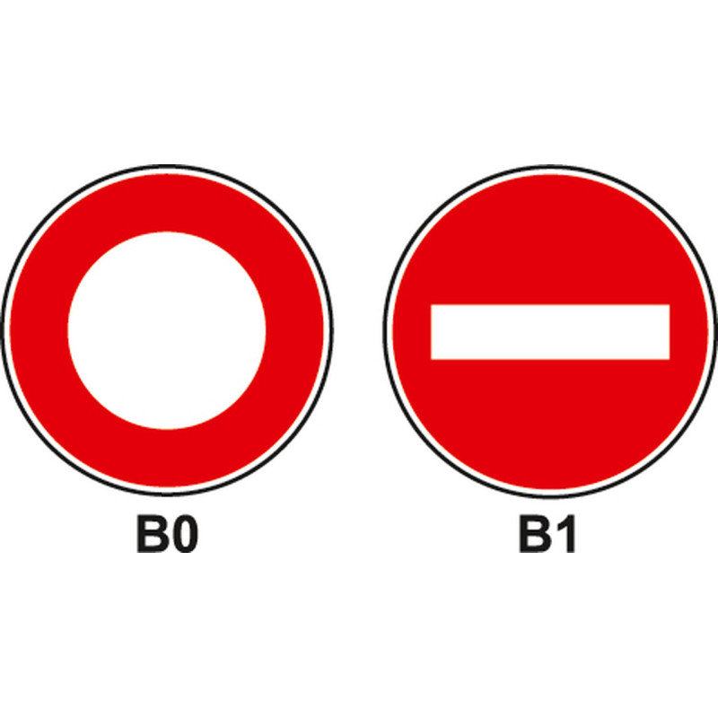 panneaux routiers Type B0 et B1 - Interdiction