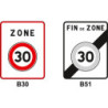 panneaux routiers Type B - Zone 30