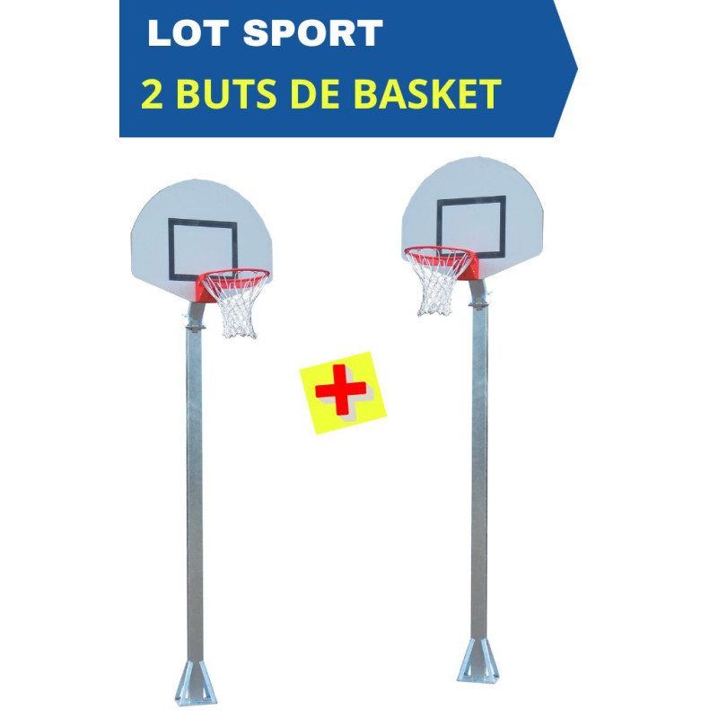 LOT DE 2 BUTS DE BASKET H 260 CM