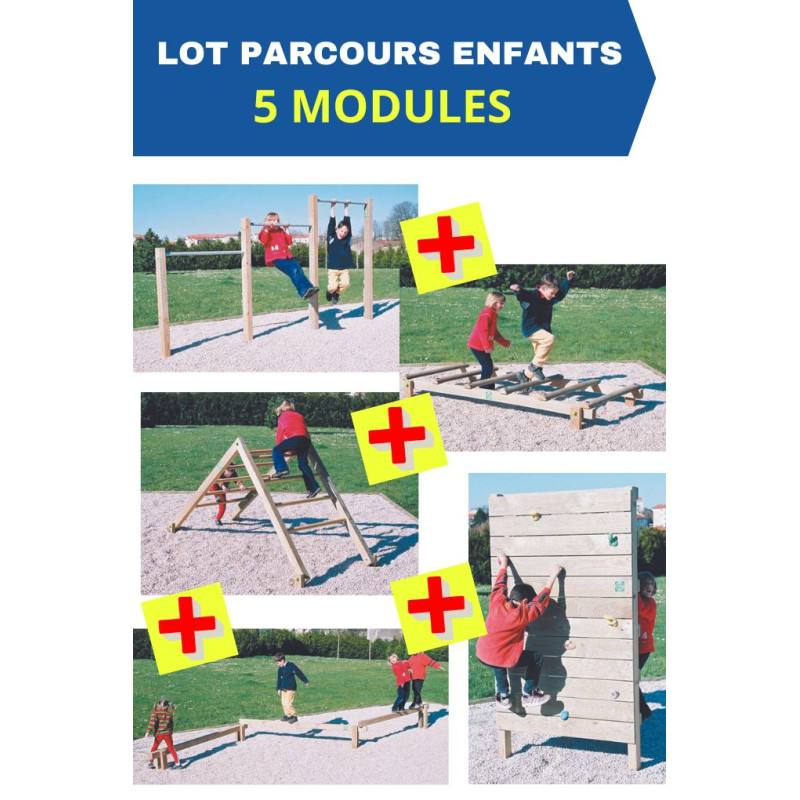 PARCOURS DE SANTE ENFANTS - LOT DE 5 MODULES