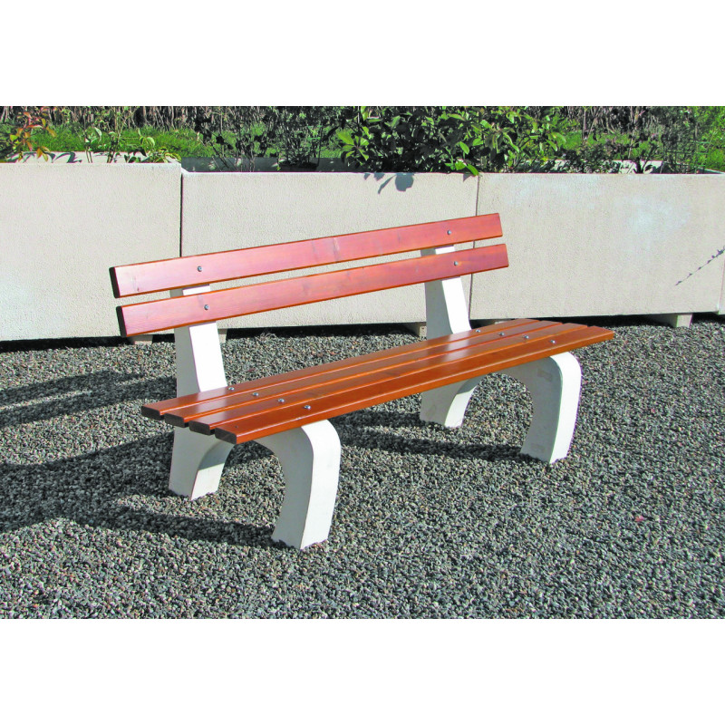 banc béton lames bois Platbois