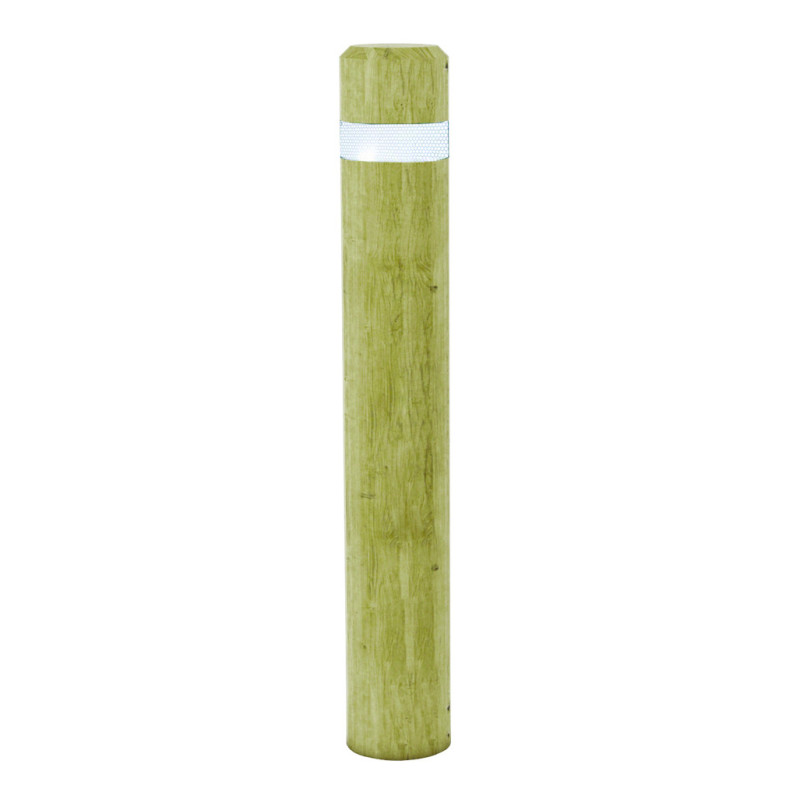 borne ronde en bois Rétro-réfléchissante