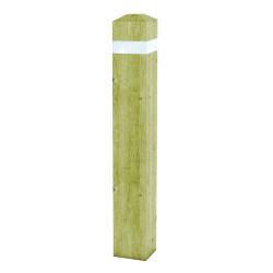borne ronde en bois Rétro-réfléchissante