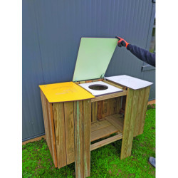 corbeille tri sélectif en bois