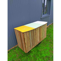corbeille tri sélectif en bois
