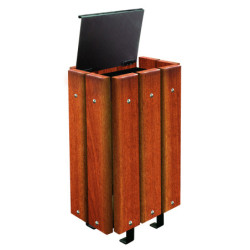corbeille de rue Léa bois exotique
