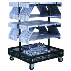 Chariot de transport pour accessoires (60 entretoises +?30?pieds), dim. : 130 x 130 x haut. 180 cm