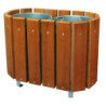 corbeille tri Léa 2 flux en bois exotique