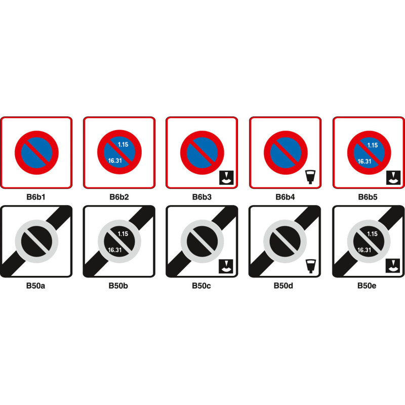 panneaux routiers Type B - Zone de stationnement