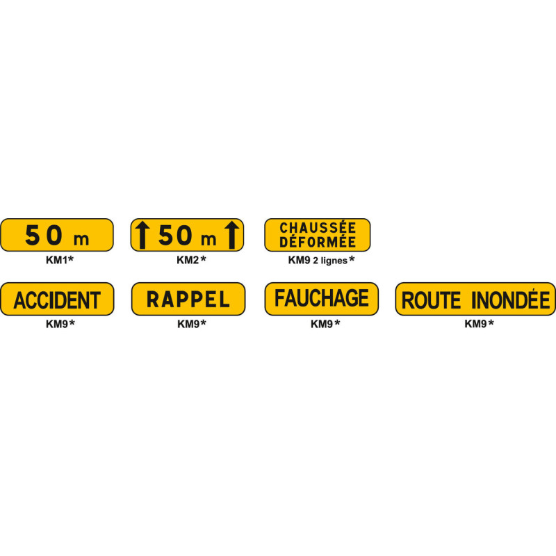 panonceaux de chantier Type KM