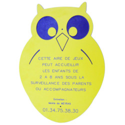 Panneau sur poteau - figurine Hibou