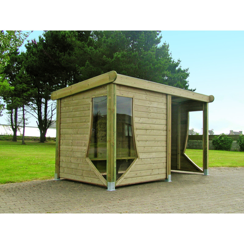 abri voyageurs bois Amont L. 200, 380 ou 570 cm