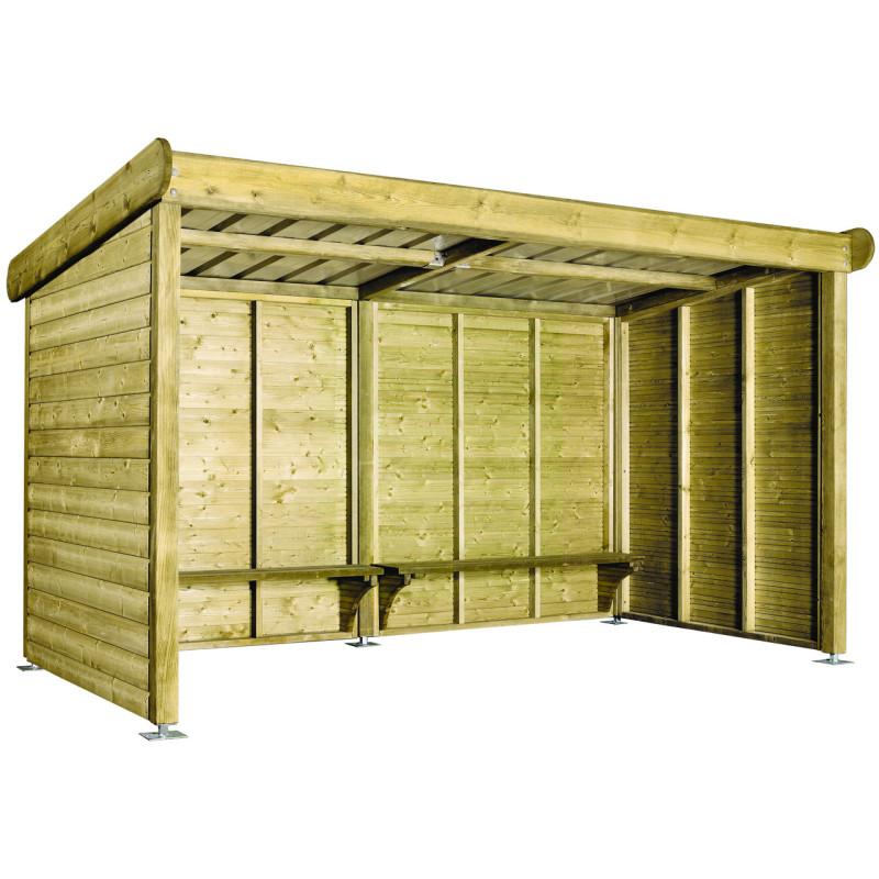 abri bus bois Le Havre L. 200, 380 ou 570 cm