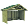 abri Double Pente bois L. 190 ou 370 cm