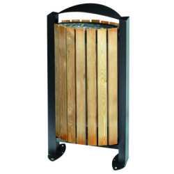 corbeille urbaine Arkéa bois