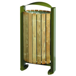 corbeille urbaine Arkéa bois