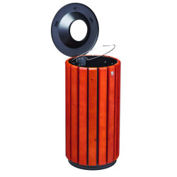 corbeille de rue en bois Zeno Access