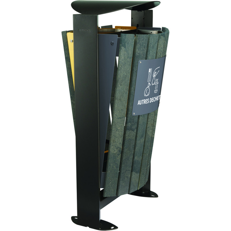 poubelle de ville lames recyclées