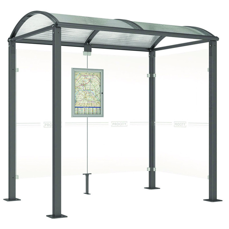 abri de bus métal Oléron L. 250 ou 500 cm