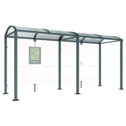 abribus acier Noirmoutier L. 250 ou 500 cm