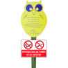 Panneau sur poteau + panneau interdiction de fumer - figurine Hibou