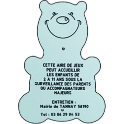 Panneau sur poteau - figurine Ours
