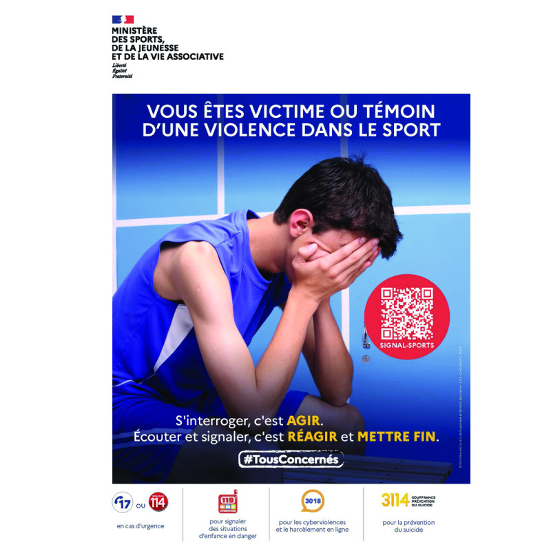 Signalétique Violence dans le sport plaque alu