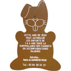 Panneau sur poteau - figurine Lapin