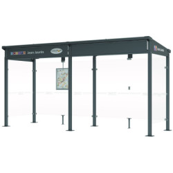 abri bus acier Milan L. 250 ou 500 cm