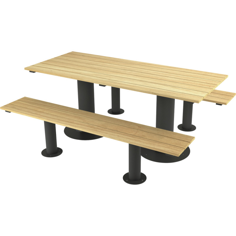table et bancs extérieurs bois Moka