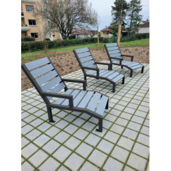 chaise longue espace public recyclée
