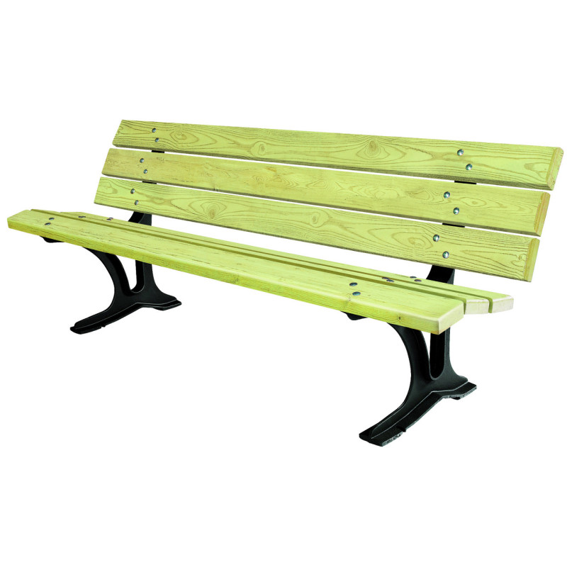 banc de ville bois et fonte
