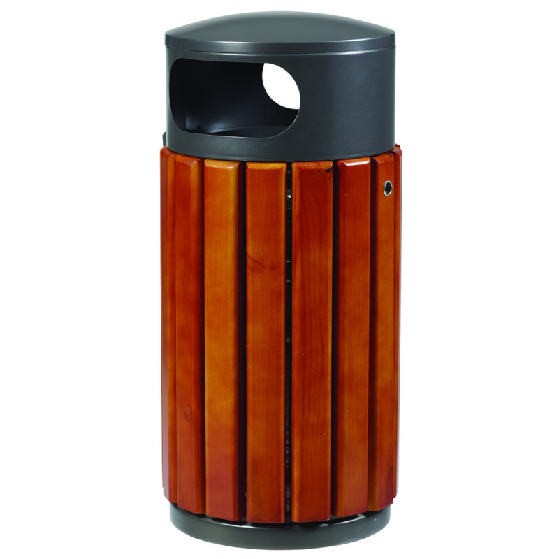 corbeille de ville acier et bois